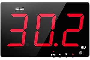 VOROLE Digital Sound Level Meter SW-525A 30-130dB Noise Measuring Meter 9.6 Inch Large LCD Display Wall Mounted Noise Sound Level Decibel Meter