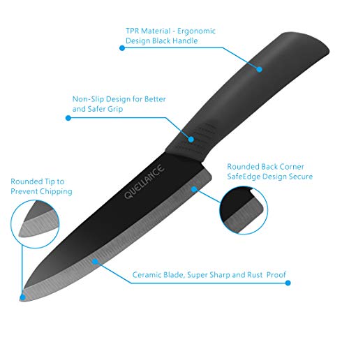 Ceramic Knife Set, Kitchen Knife with Sheath Covers, Very Sharp Kitchen