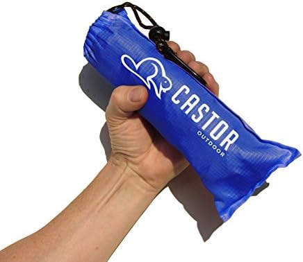 Compact Beach|Picnic|Camping Blanket Mat 56"x60" | Sand & Water Resistant, Strong Ripstop Parachute Nylon | Includes: 4 Corner Sand Pockets, Corner Loops, 4 Strong Plastic Stakes, Carrying Pouch