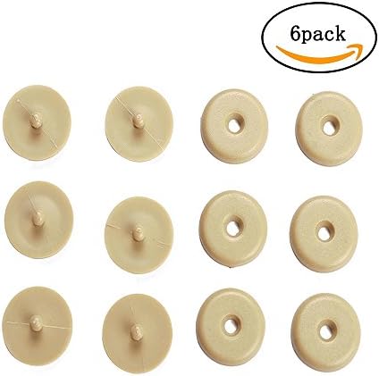 Beijiangscar Seat Belt Stop Button | Buttons Prevent Seatbelt Buckle from Sliding Down the Belt | Set of 6 Plastic Seat-belt Stopper Clips | Snap-On System, No Welding Required Beige