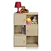 Furinno Pasir 3 Tier Shelf with 3 Door/Round Handle, Steam Beech
