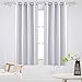 Deconovo Solid Blackout Curtains Room Darkening Curtains Grommet Curtains Insulated Curtains for Living Room 52W x 63L Inch Greyish White 2 Panels