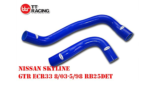 Amazon Com Blue Silicone Radiator Hose Kit For Nissan Skyline Ecr33 R33 Gts 25t Gts 4 Rb25det Automotive