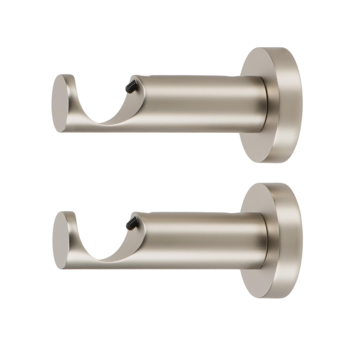 Photo 1 of Ivilon Ceiling or Wall Mount Curtain Rod Brackets Holders for Curtain Rods of 7/8 and 1 Inch Diameter. Set of 2. Color Satin Nickel