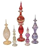 CraftsOfEgypt Genie Blown Glass Potion potions decorative miniature decorative Egyptian Perfume bottles Mix set of 5pc