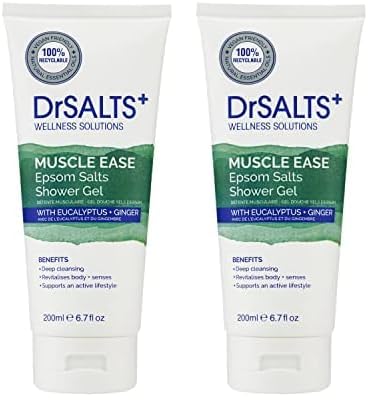 DrSALTS+ Muscle Therapy Shower Gel with Epsom Salts, Eucalyptus and Ginger Essential Oils, 200 ml (Pack of 2) — image 1