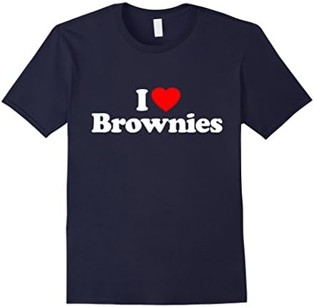 Mens Brownies T-Shirt Funny Love Heart Small Navy