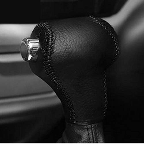 Leather Car Gear Shift Knob Head Covers Gear Shift Collars Case for Kia Sportage R Cerato K3 K5 Sorento 2011 2012 2013 2019 2019 Black-1
