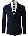 H2H Men's Solid Two-Button Center-Vent Sportcoat NAVY US M/Asia L (CMOBL014)