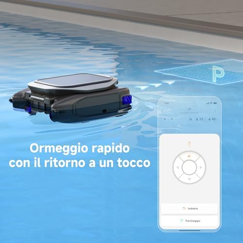 J1 Robot Pulitore Piscina con Tecnologia PoolSense– Pulizia 360°, 24/7, Percorso Intelligente, Controllo App, Design Innovativo Flusso d’Acqua, Pulizia Automatica A Mani Libere