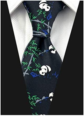 Novelty Patterned Ties for Men Cute Panda Printed Casual Satin Party Handmade Neckties