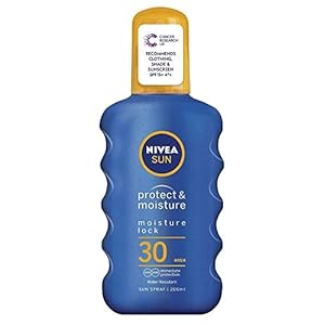 NIVEA Sun Protect & Moisture Sun Spray SPF30 (200 ml), Moisturising Suncream Spray with SPF30, Advanced Sunscreen…