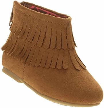 GaranimalsToddler Girls Brown Fringe Suede Look Ankle Boots Dress Shoes