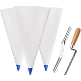 Tahikem 3 Pack 12x24 Inch Heavy Duty Grout Mortar Bags with Tip-Blue | Grout Bag for Tile Installation, Reusable Masonry Tools, Durable Mortar Bag, Brick Jointer &amp; Tuck Pointers Included