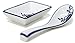 Umami Tableware Blue and White Porcelain Ramen Bowl Set - Soup Bowl With Chopsticks, Sauce Dish, Hooked Spoon Set of 2