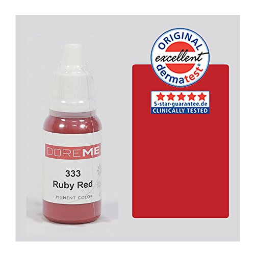The Elixir Beauty Doreme Professional Permanent Makeup Tattoo Ink Pigment 15ml/bottle for Lip Make up Permanent Body Makeup Lip Ink Tattoo Bachine Beauty Tools, CLINICALLY TESTED, Ruby Red
