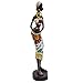 African Statue for Home Decor, African Figurine Sculpture Colorful Dress Sitting Down Holding Vase Lady Statues Collectible Art Piece 10.5