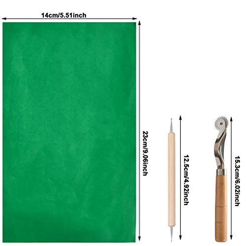 WOWOSS 10 Pieces Transfer Paper with Embossing Stylus, Needle Point Tracing Wheel, 9" x 5.5" Carbon Tracing Paper, Transfer Pattern on Aida Cloth, Canvas, Wood for Home Sewing Embroidery Paint Kit
