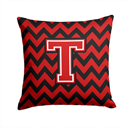 Caroline's Treasures CJ1047-TPW1414 Letter T Chevron Black and Red Fabric Decor…