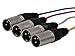 Monoprice 4-Channel XLR Male to XLR Female Snake Cable - 20 Feet - Black/Silver, Metal Connector Housings, Plastic and Rubber Cable Boots