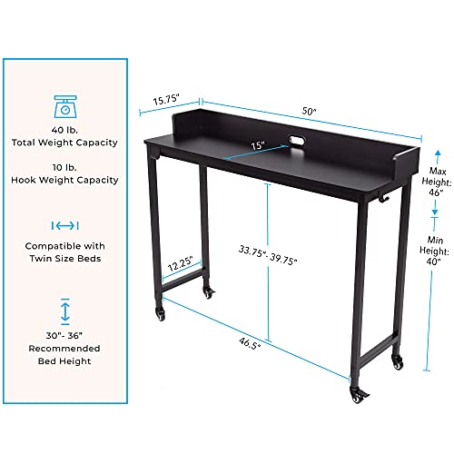 Stand Steady Joy Overbed Table for Twin Beds Height Adjustable Bed