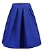 Face N Face Women's High Waisted A line Street Skirt Skater Pleated Full Midi Skirt X-Large Blue