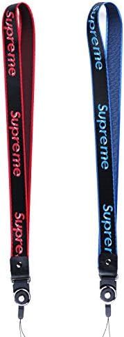 Lanyard 2 Pack, Neck Lanyard for Keys Keychains Phones Bags Accessories- Red and Blue with Quick Release Buckle.
