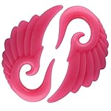Angel Wings Glow in the Dark Pink Acrylic Earplugs (Sizes 3MM-12MM)