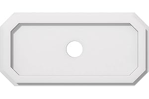 Ekena Millwork CMP18X9ED-02000 Emerald Architectural Grade PVC Contemporary Urethane Ceiling Medallions 18"W x 9"H x 2"ID x 6 1/4"C x 1"P