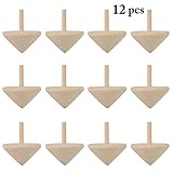 B bangcool Wooden Spinning Top Toys Wood Spin Up Toy for Party Favors(12Pcs)