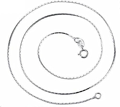 Sterling Silver Chain Necklace with Spring Ring Clasp Crafted in Italy - 925 Sterling Silver Chain 0.9mm with Anti-Tarnish Cloth for Women Men Teen Boy Girl – Womans Italian Silver Necklace 16 inch