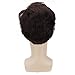 ANOGOL Hair Cap+ Halloween Cosplay Wig Short Wavy Black Mix White Synthetic Hair Costume Wigs