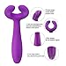 Silicone Double Head Vibrator- 3 in 1 Vibrating, Vagina and Clitoris Stimulation Massager, Anal Plug Prostate Stimulator with 7 Frequency Masturbation Sex Toys for Women Couples and Lesbian