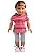 sweet dolly Pink Striped Short Sweater with Hat Pants Sets Fits 18 Inch American Girl Doll Clothes