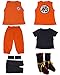 miccostumes Boy's Saiyan Cosplay Costume Medium Orange and Dark Blue