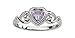 Sterling Silver June CZ Simulated Birthstone Baby Ring with Heart