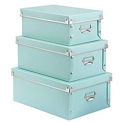 SEEKIND Foldable Storage Box with Lids and Handles