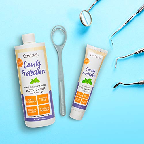 Oxyfresh Cavity Protection Kit Fluoride Toothpaste 5.0 oz. and Fluoride Mouthwash 16oz. Fresh