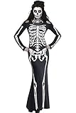 NuoReel Women's Long Skeleton Dress Adult Halloween Costume One Size Black