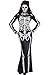 NuoReel Women's Long Skeleton Dress Adult Halloween Costume One Size Black
