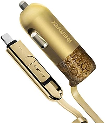 Jpilis USB Type C Car Charger With 2 in 1 and Cable Retractable,for iPhone and Samsung Android Smartphone,iPhone 6S Plus IPad IPod HTC Nexus Sony ,5V 3.4A USB C Cable/ Fast charge (Glod)
