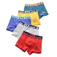 Leoie 5 Pcs/Set Kids Boys Fashion Letter Printing Soft Cotton Boxer Underwear Print ETX 9-10#