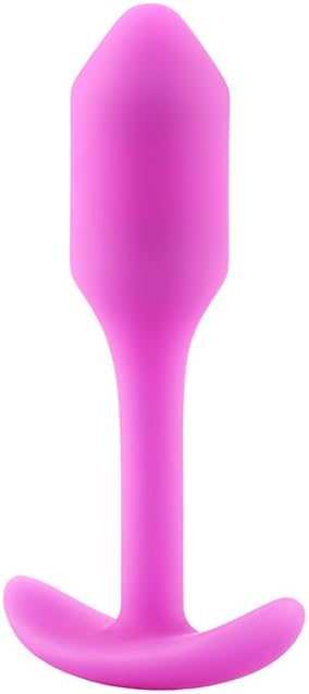 b-Vibe 55 Gram Small Version, Snug Plug 1 in Fuchsia/Silver, Meet The World's Most Comfortable Butt Plug, 1 Fuchsia - Image 3