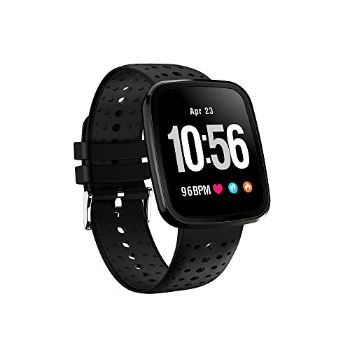 Fitness tracker with Heart Rate monitor,Smart Bracelet Blood Oxygen Pressure Monitor sport watch for IOS Android Smartphones(Black)