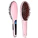 PrettyFirst Hair Straightener Brush,Massager Straightening Irons Instant Magic Silky Straight Hair Styling, Heating Detangling Hair Comb (Pink)