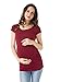 Liu & Qu Women's Maternity Classic Side Ruched T-Shirt Tops Mama Pregnancy Clothes Wine Red