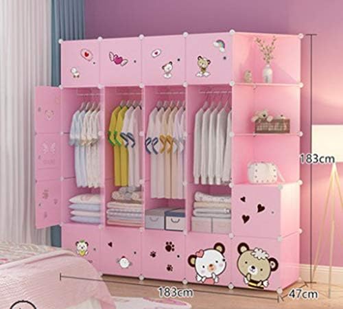 予約 家庭用シンプル洋服クローゼットセット 寝室用布製クローゼット 子供用折 りたたみ式プラスチック収納クローゼット