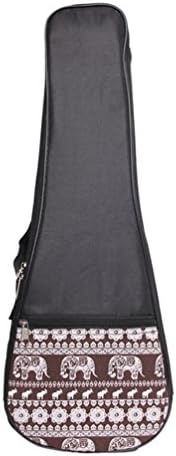Ukuee Vintage Classical Ukulele Case with 5MM Sponge Padding Single Shoulder Strap with Storage(elephant,Concert)