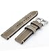 Gray 24mm Genuine Leather Wristwatch Watch Band Oil Tan Vintage Watchband for Men with Stainless Buckle