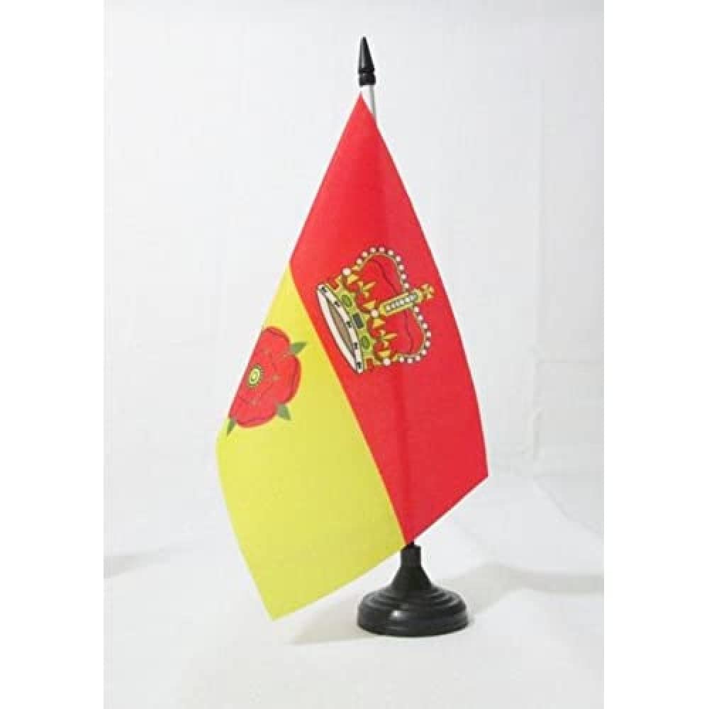 AZ FLAG Hampshire county Table Flag 5'' x 8'' - Hampshire county Office Decoration 100% Polyester 21 x 14 cm - Mini Desk Flag with Pole and Black Plastic Base